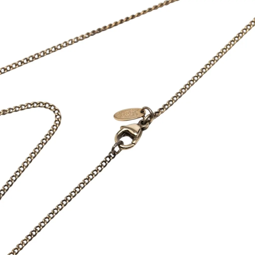 Chanel CC Gold Plated Enamel Pendant Necklace Gold Metal Very good - Model View