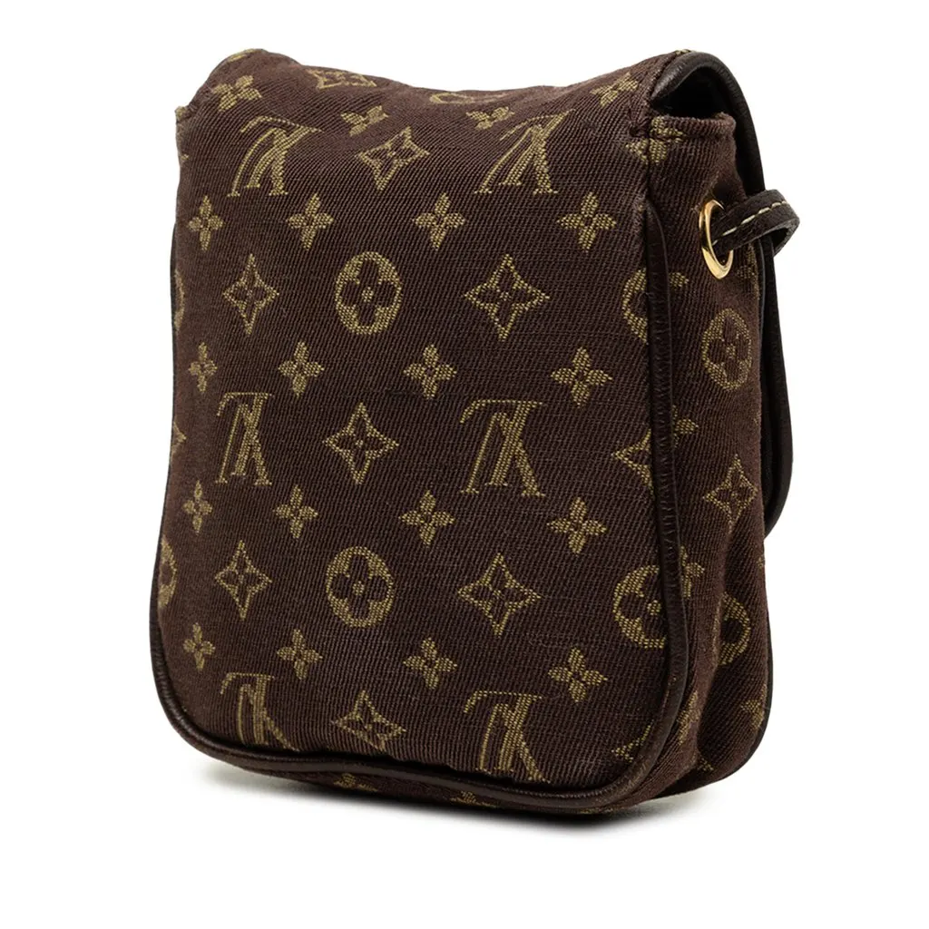 Louis Vuitton Monogram Mini Lin Pochette Cancun Brown Very good - Back View