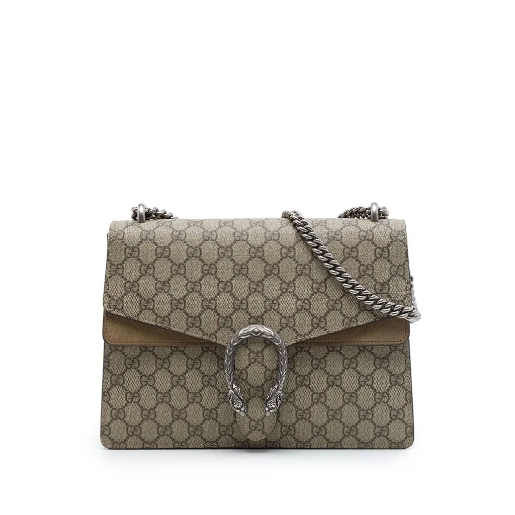 Gucci Medium GG Supreme Dionysus Shoulder Bag Beige Very good - Front View