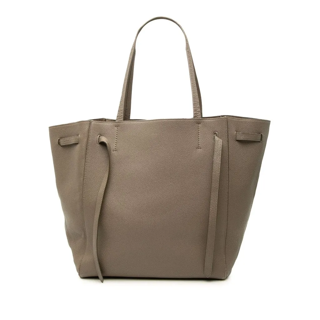Celine Small Grained Calfskin Phantom Cabas Tote Brown Leather Very good - Front View