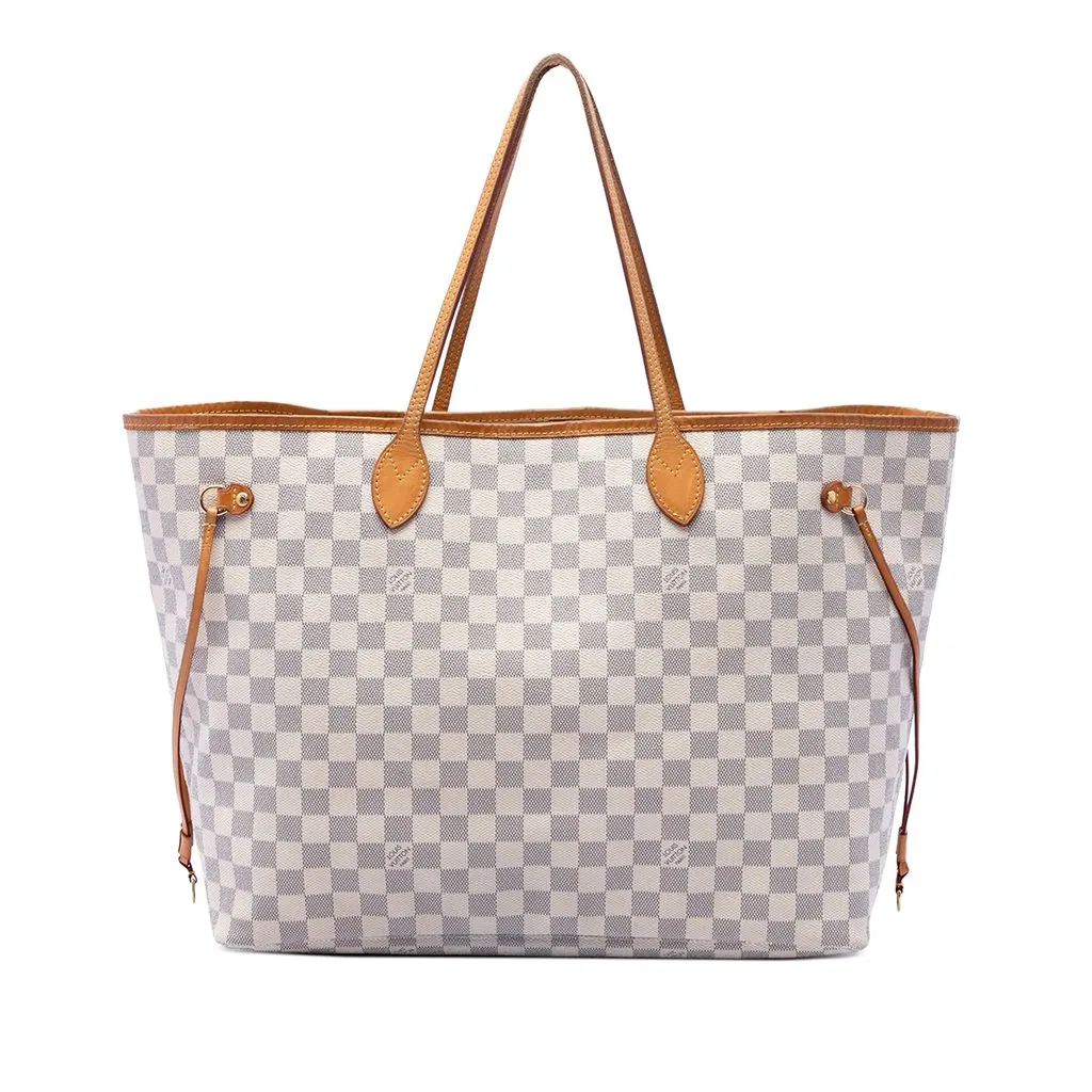 Louis Vuitton Damier Azur Neverfull GM White Very good - Front View