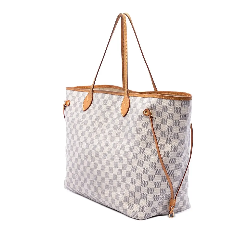 Louis Vuitton Damier Azur Neverfull GM White Very good - Back View