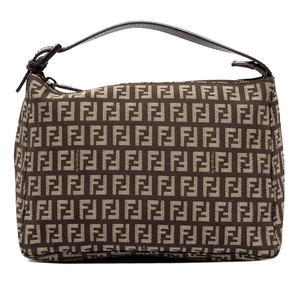 Fendi Zucchino Canvas Handbag Brown Canvas Very good - Front View