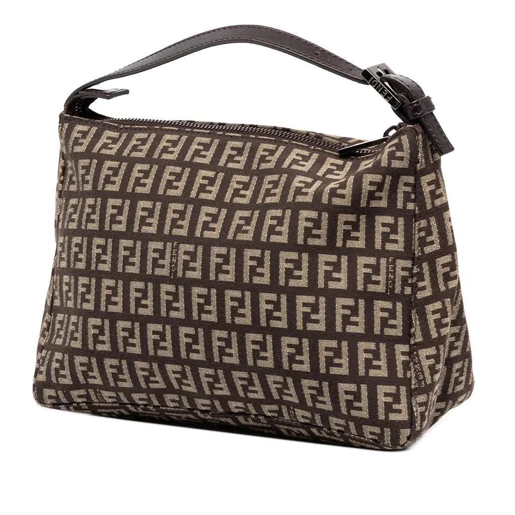 Fendi Zucchino Canvas Handbag Brown Canvas Very good - Back View