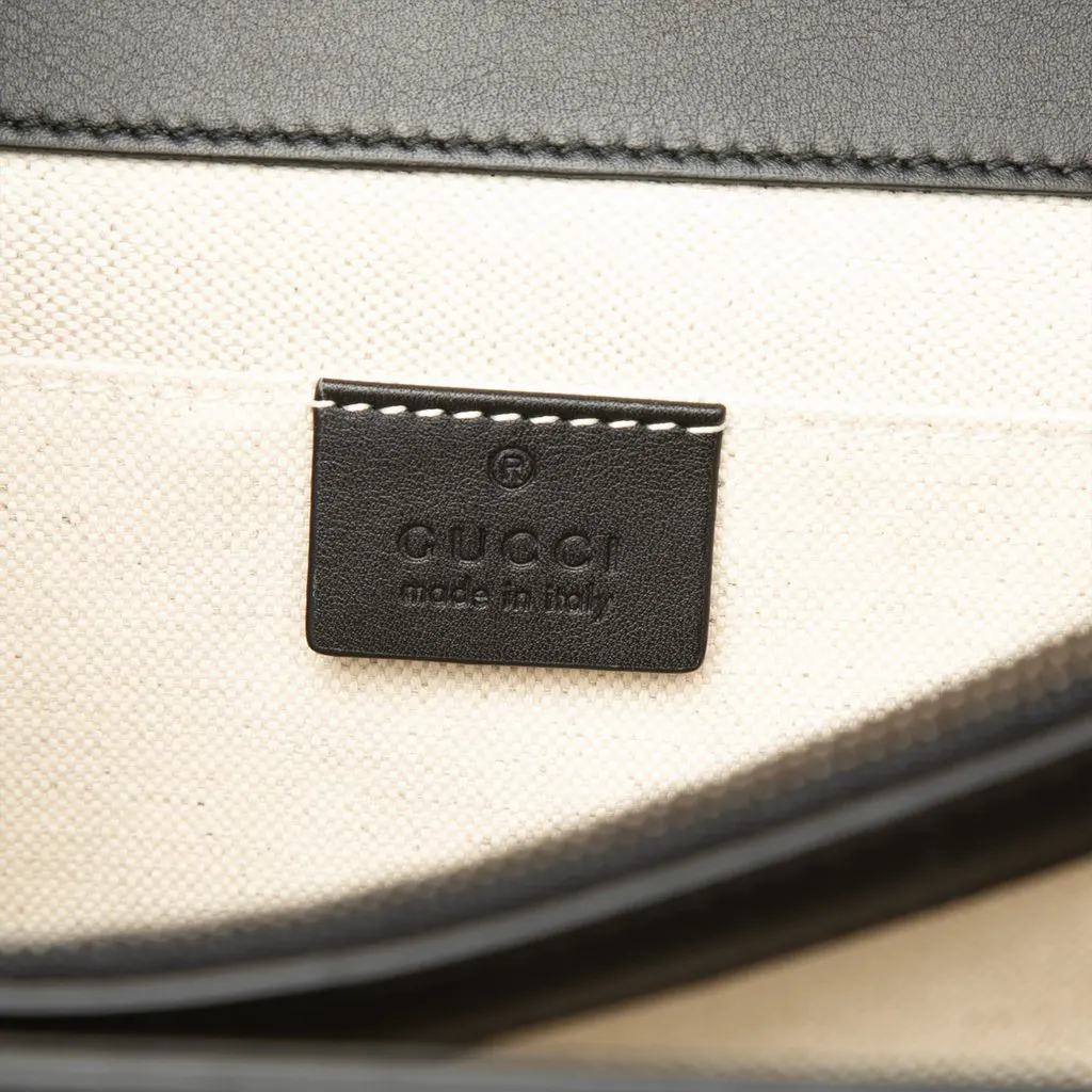 Gucci Medium Bamboo Dionysus Web Leather Satchel Black Leather Very good - Box View