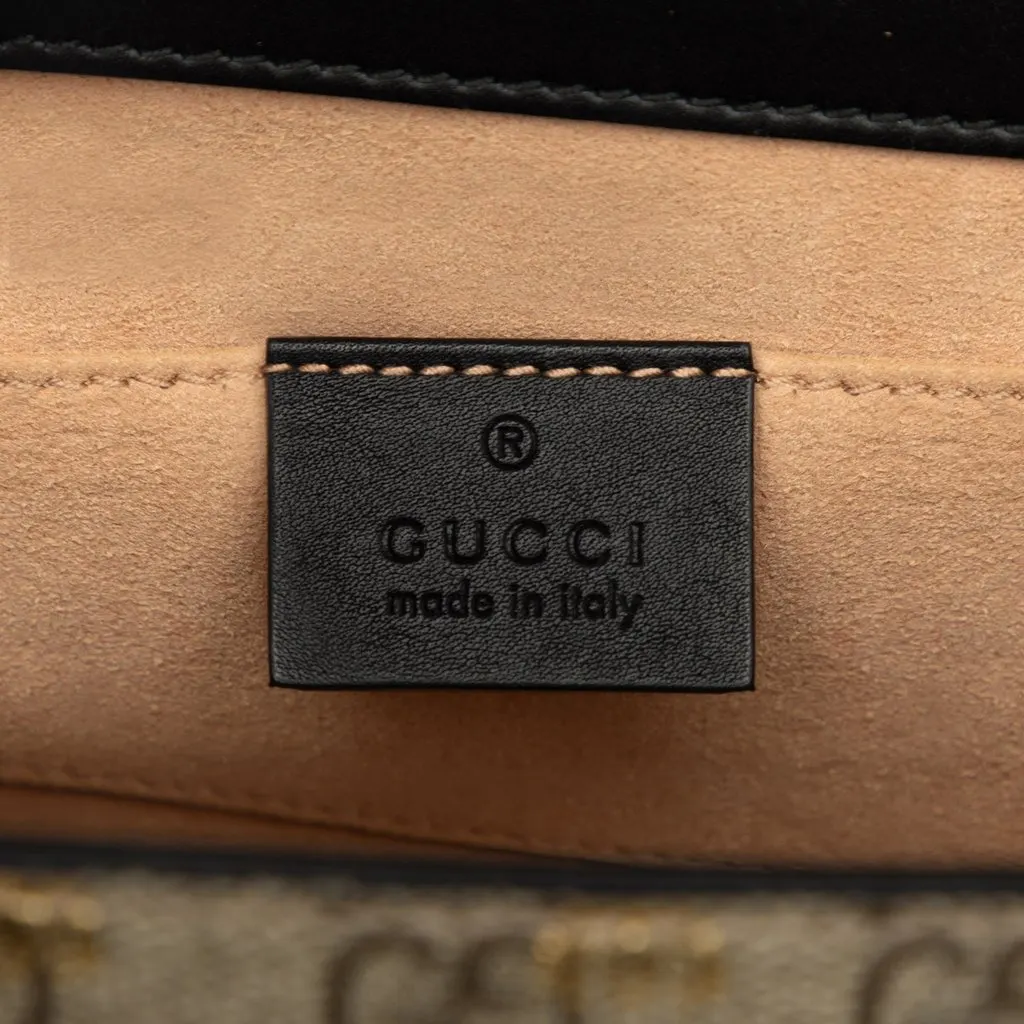 Gucci Small GG Supreme Bee Padlock Crossbody Beige Canvas Good - Box View