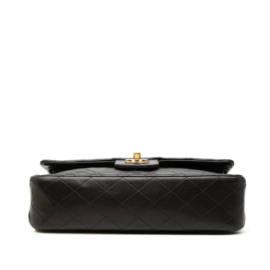 Chanel Medium Classic Lambskin Double Flap Black Leather Good - Inside View