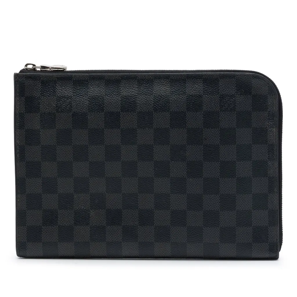 Louis Vuitton Damier Graphite Pochette Jour MM Black Canvas Good - Front View