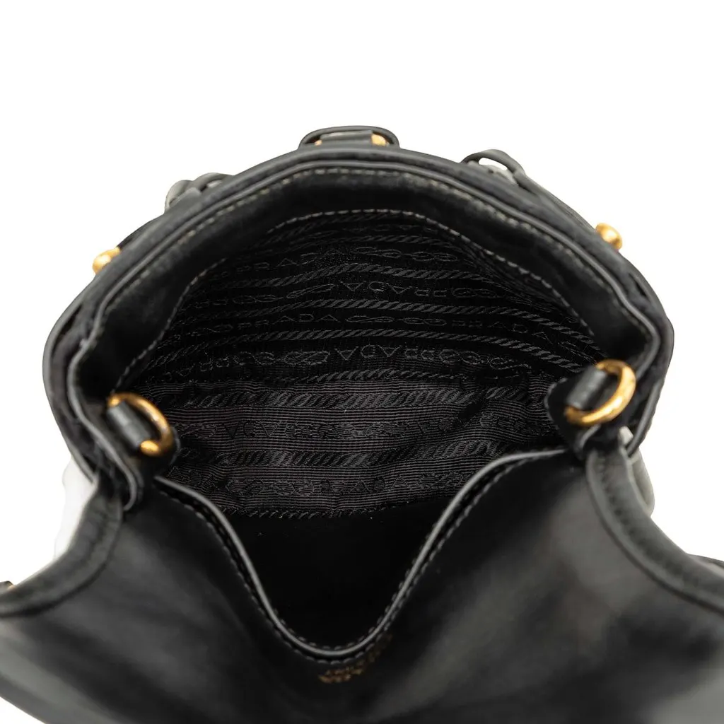 Prada Impuntu Velluto Corsaire Crossbody Black Velvet Very good - Model View