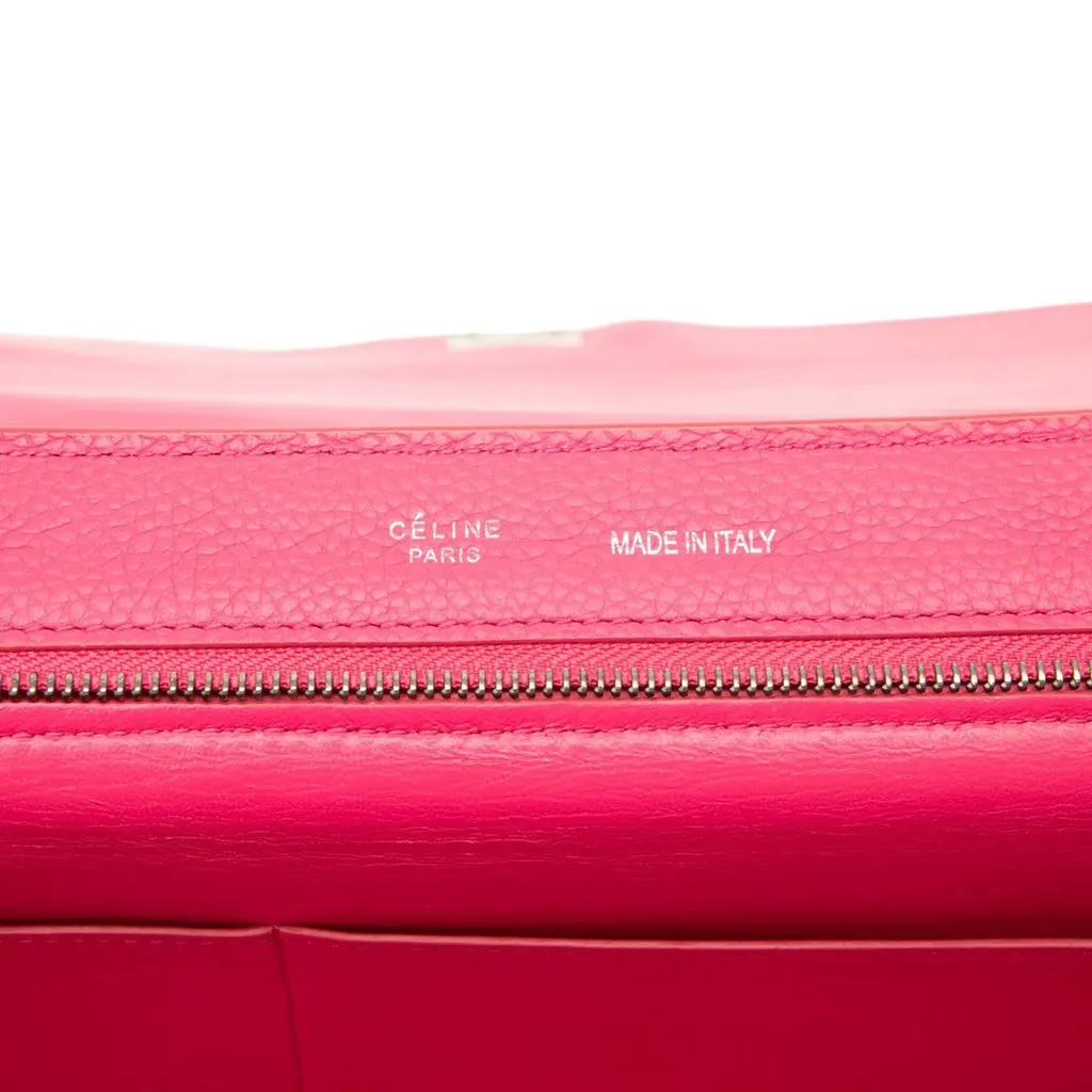 Celine Medium Calfskin and Suede Trapeze Satchel Pink Leather Very good - Box View