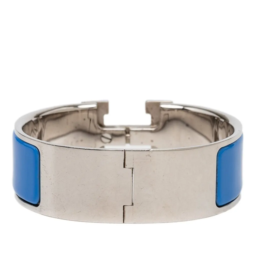 Hermès Wide Enamel Clic Clac H Bracelet PM Blue Very good - Inside View
