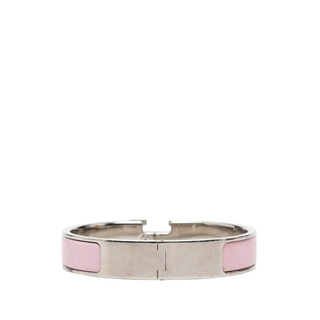 Hermès Narrow Enamel Clic H Bracelet PM Pink Enamel Very good - Inside View