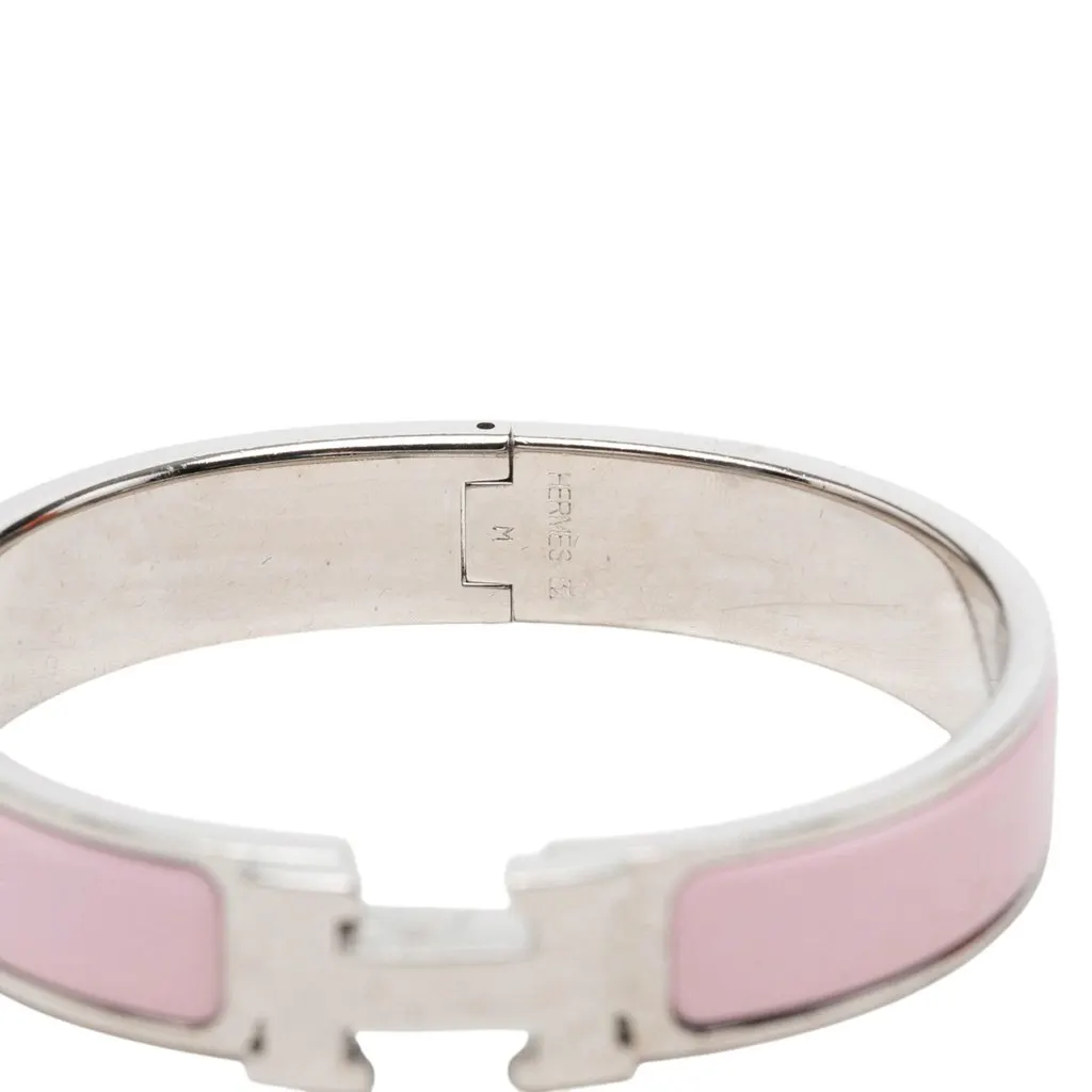 Hermès Narrow Enamel Clic H Bracelet PM Pink Enamel Very good - Model View