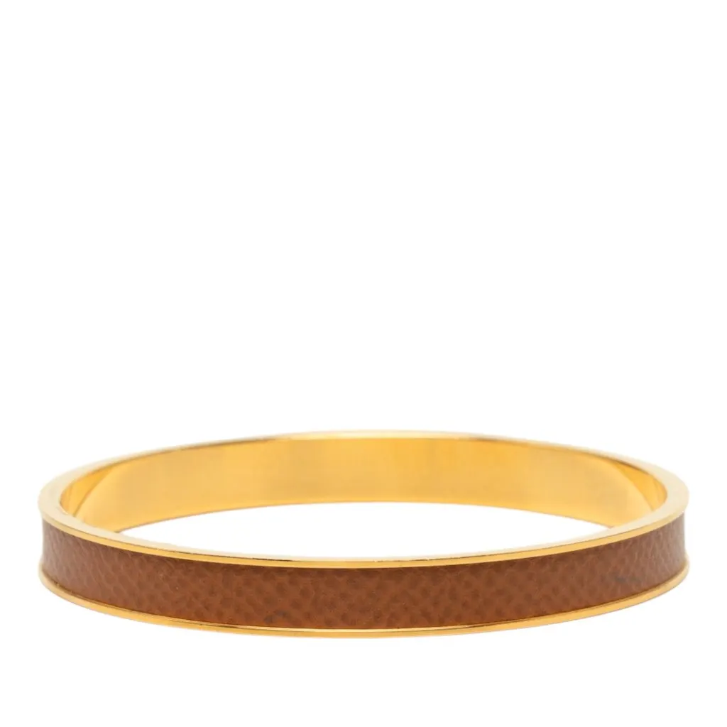 Hermès Gold Plated Epsom Kelly Cadena Lock Bangle Bracelet Gold Metal Very good - Inside View
