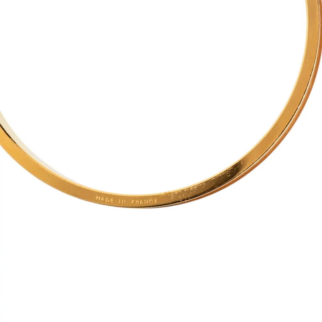 Hermès Gold Plated Epsom Kelly Cadena Lock Bangle Bracelet Gold Metal Very good - Box View