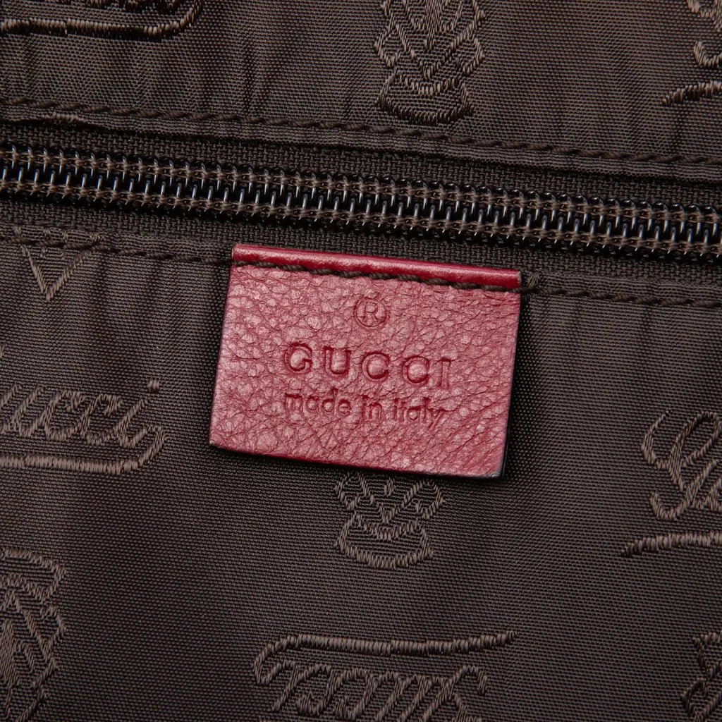 Gucci Large Guccissima Carry On Duffle Bag Red Leather Good - Box View