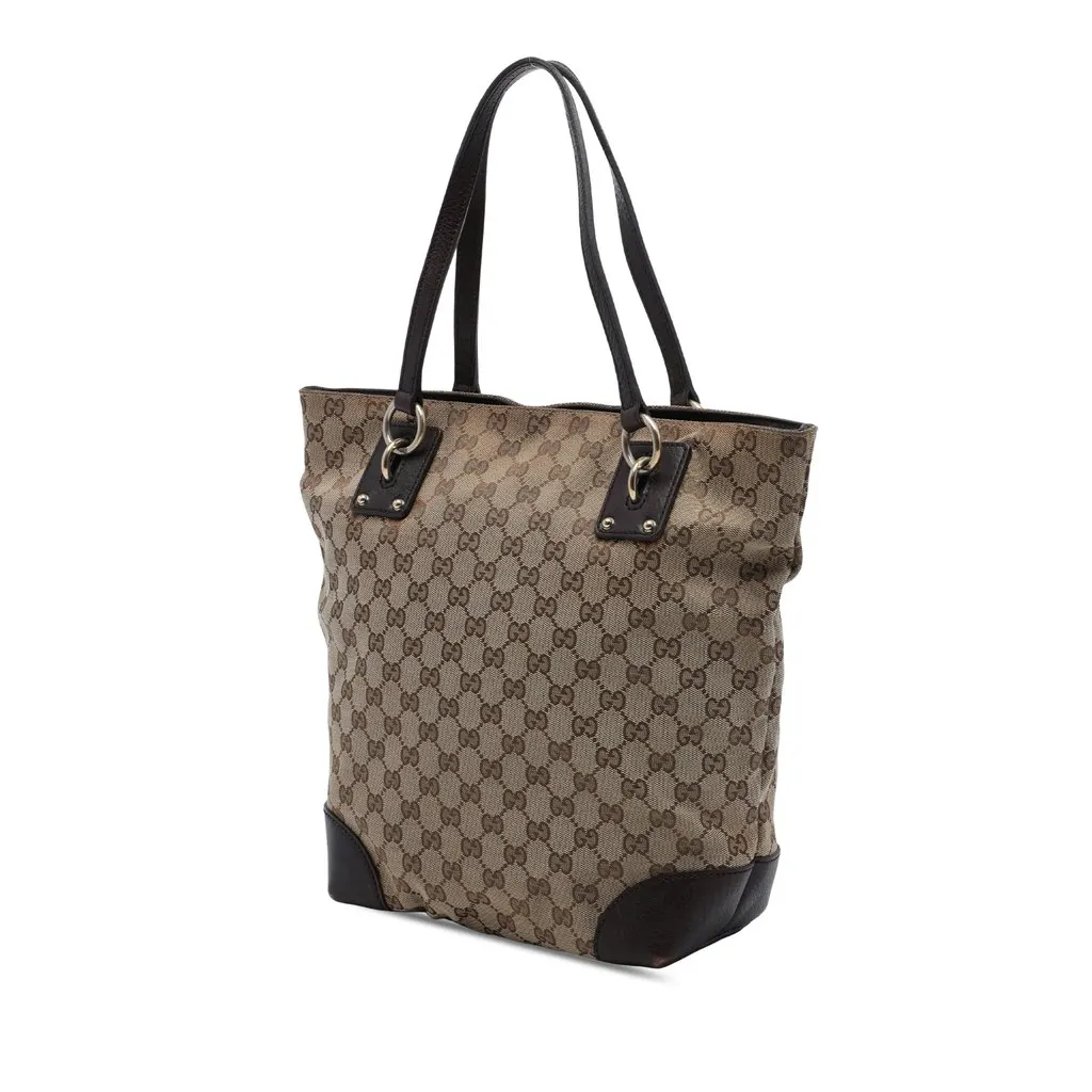 Gucci GG Canvas GG Charm Tote Beige Canvas Good - Back View