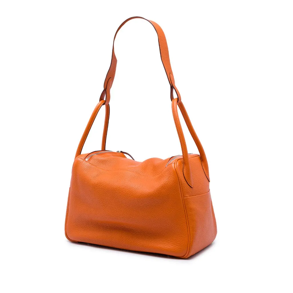 Hermès Clemence Lindy 34 Orange Leather Very good - Back View