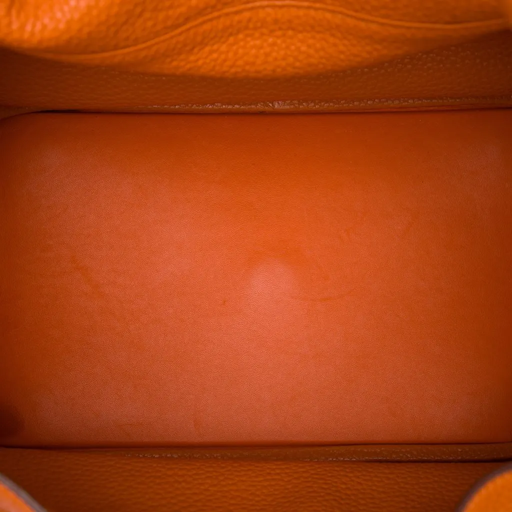 Hermès Clemence Lindy 34 Orange Leather Very good - Model View