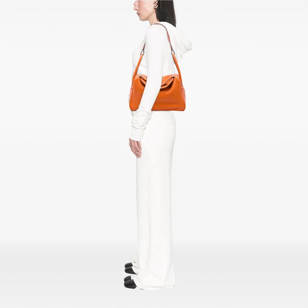 Hermès Clemence Lindy 34 Orange Leather Very good - Box View