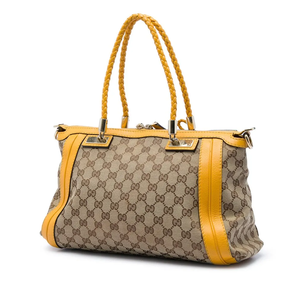 Gucci GG Canvas Bella Satchel Beige Very good - Back View