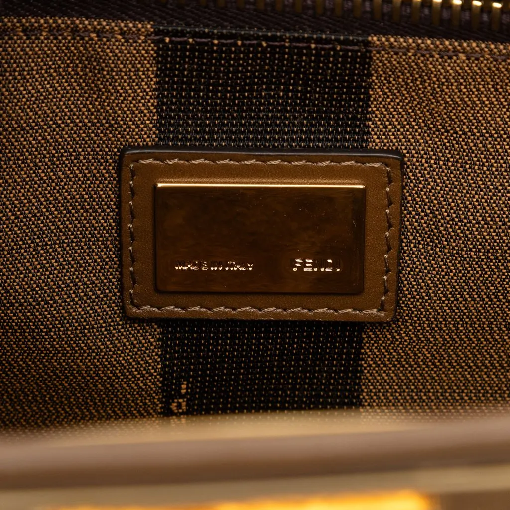 Fendi Medium Leather Peekaboo Iconic Satchel Brown Leather Very good - Box View