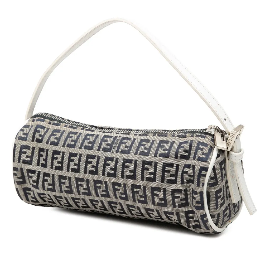 Fendi Zucchino Canvas Barrel Pochette MultiColor Very good - Back View