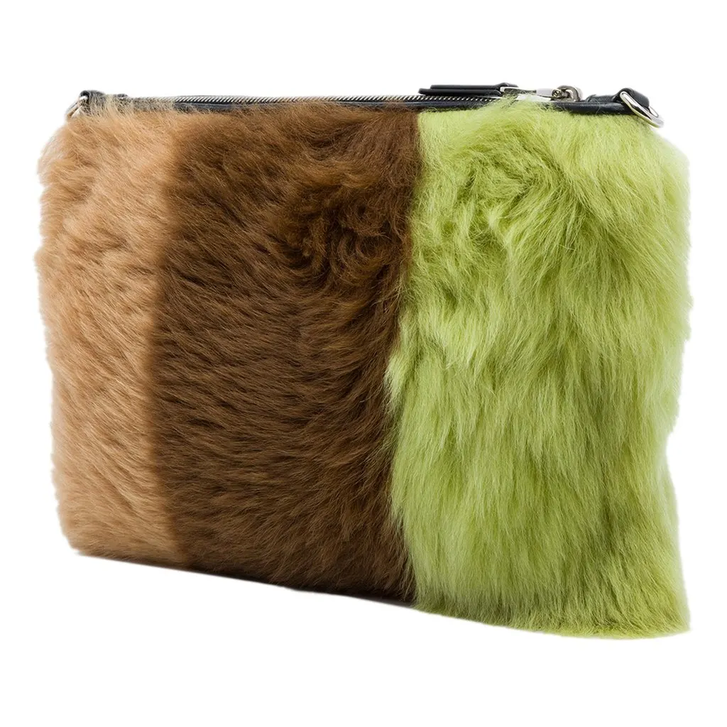 Miu Miu Fur Montone Stripe Crossbody MultiColor Fur Good - Back View