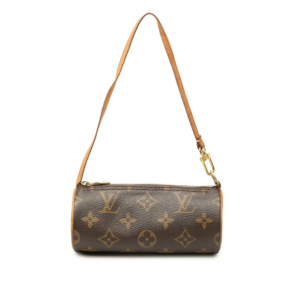 Louis Vuitton Monogram Papillon Pochette Brown Canvas Good - Front View