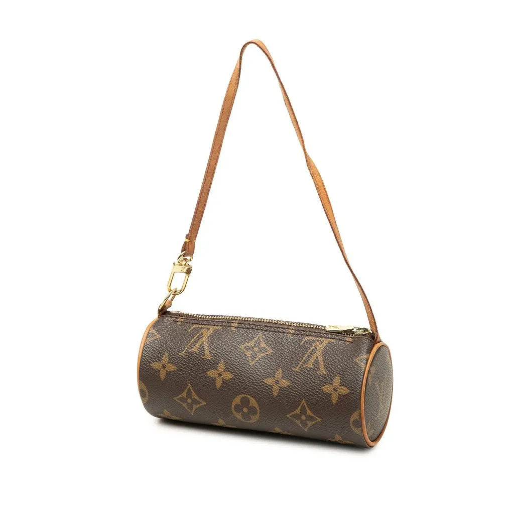 Louis Vuitton Monogram Papillon Pochette Brown Canvas Good - Back View