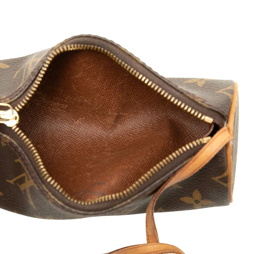 Louis Vuitton Monogram Papillon Pochette Brown Canvas Good - Model View