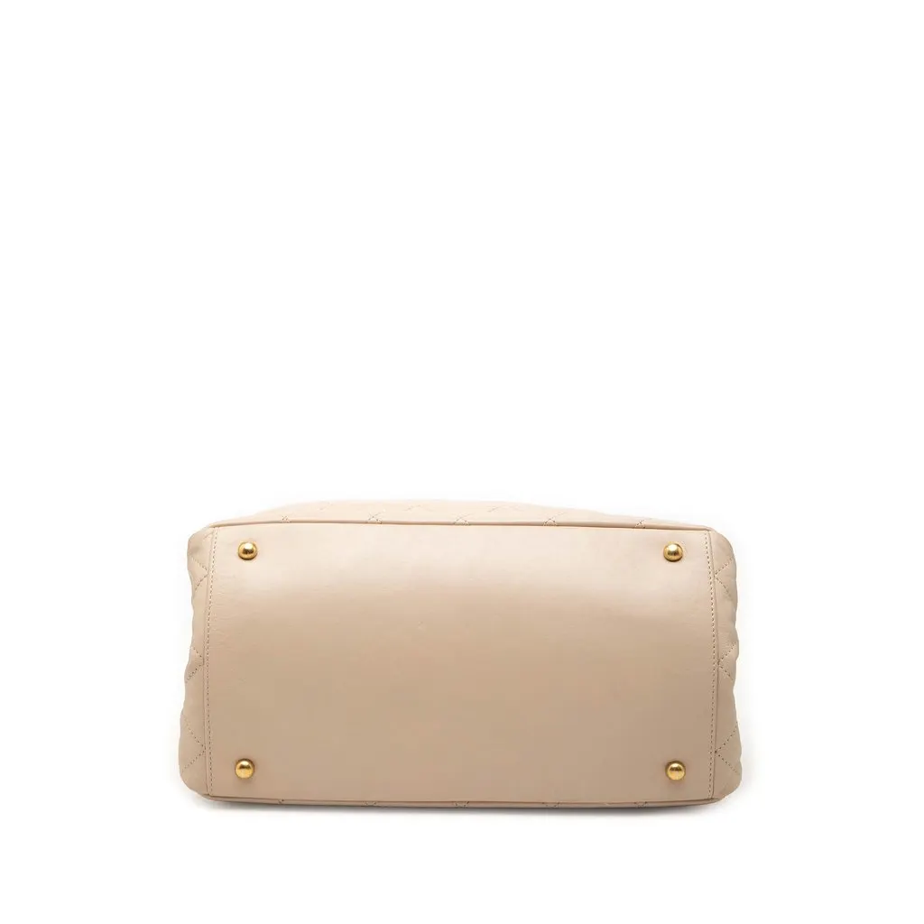 Chanel Small Quilted Calfskin In The Mix Satchel Beige Leather Very good - Inside View
