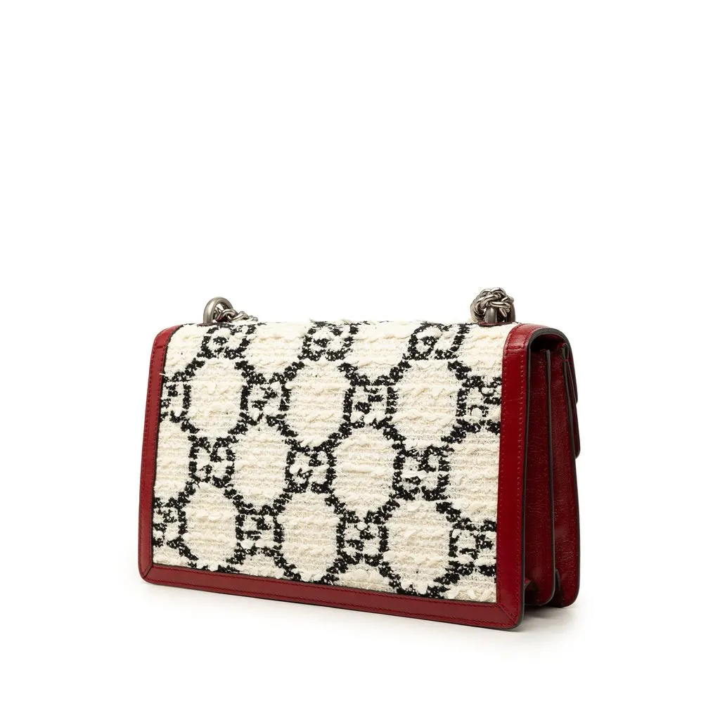 Gucci Medium GG Tweed Dionysus Shoulder Bag Beige Very good - Back View