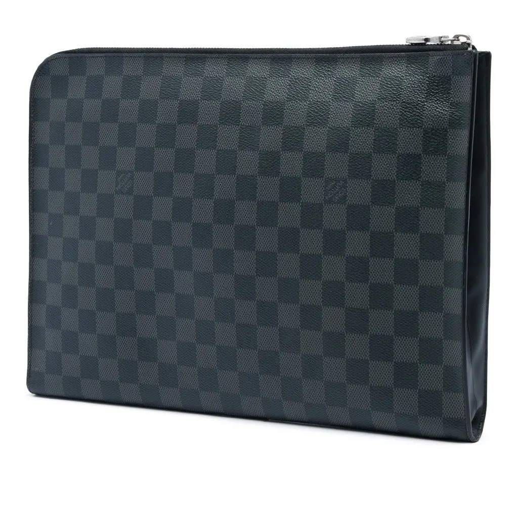 Louis Vuitton Damier Graphite Pochette Jour GM Black Canvas Very good - Back View