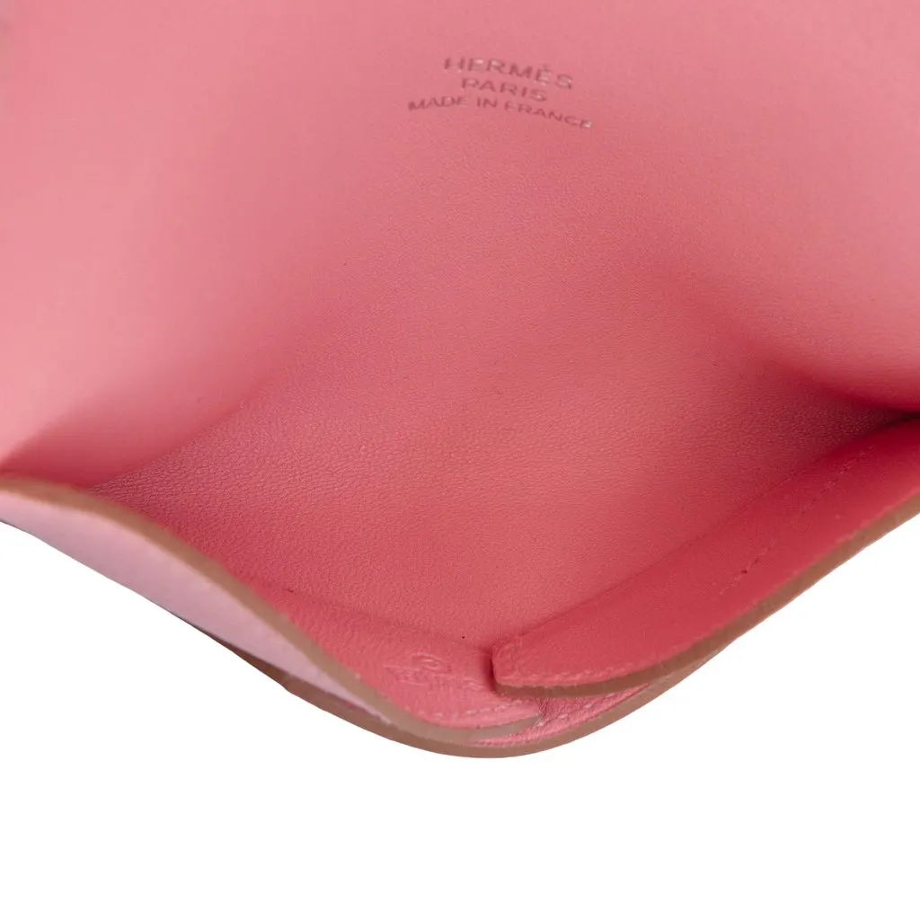 Hermès Epsom Envelope Card Holder MM Pink Leather Very good - Model View