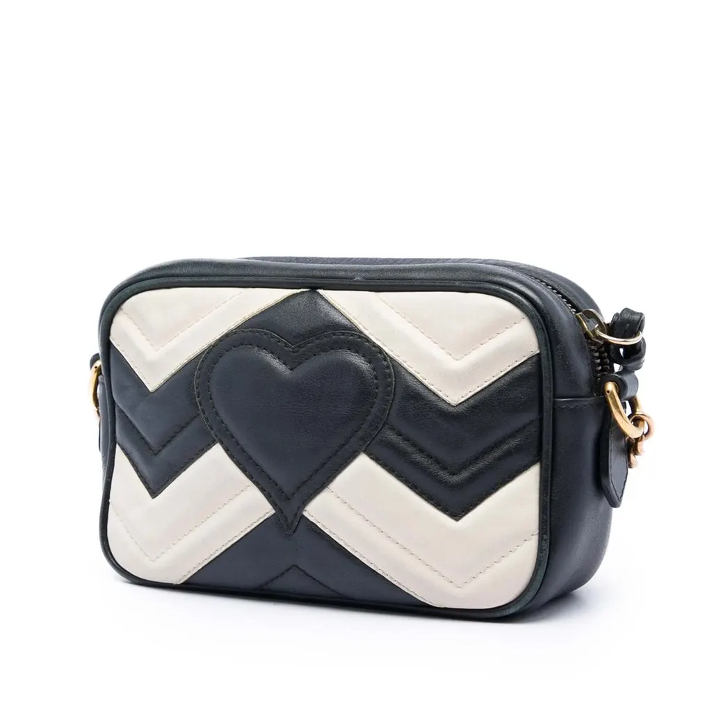 Gucci Mini GG Marmont Matelasse Leather Crossbody Black Leather Very good - Back View