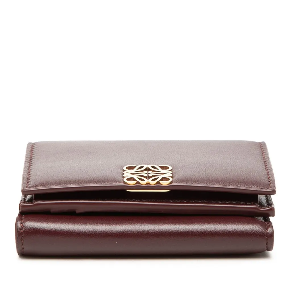 Loewe Leather Anagram Trifold Wallet Red Leather Very good - Inside View