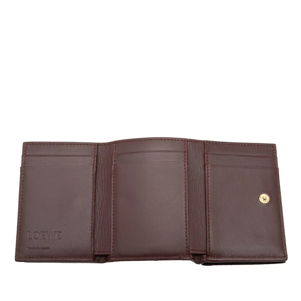 Loewe Leather Anagram Trifold Wallet Red Leather Very good - Model View