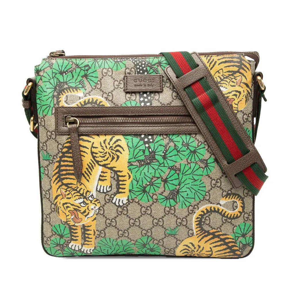 Gucci GG Supreme Web Bengal Crossbody Beige Very good - Front View