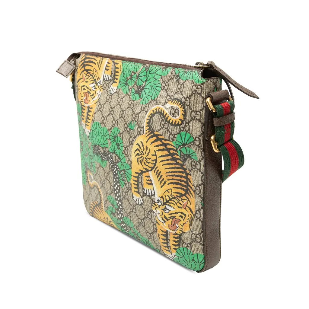 Gucci GG Supreme Web Bengal Crossbody Beige Very good - Back View