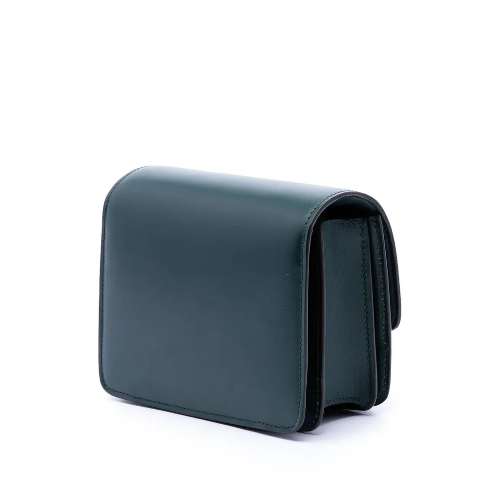 Celine Small Calfskin Classic Box Green Leather Very good - Back View