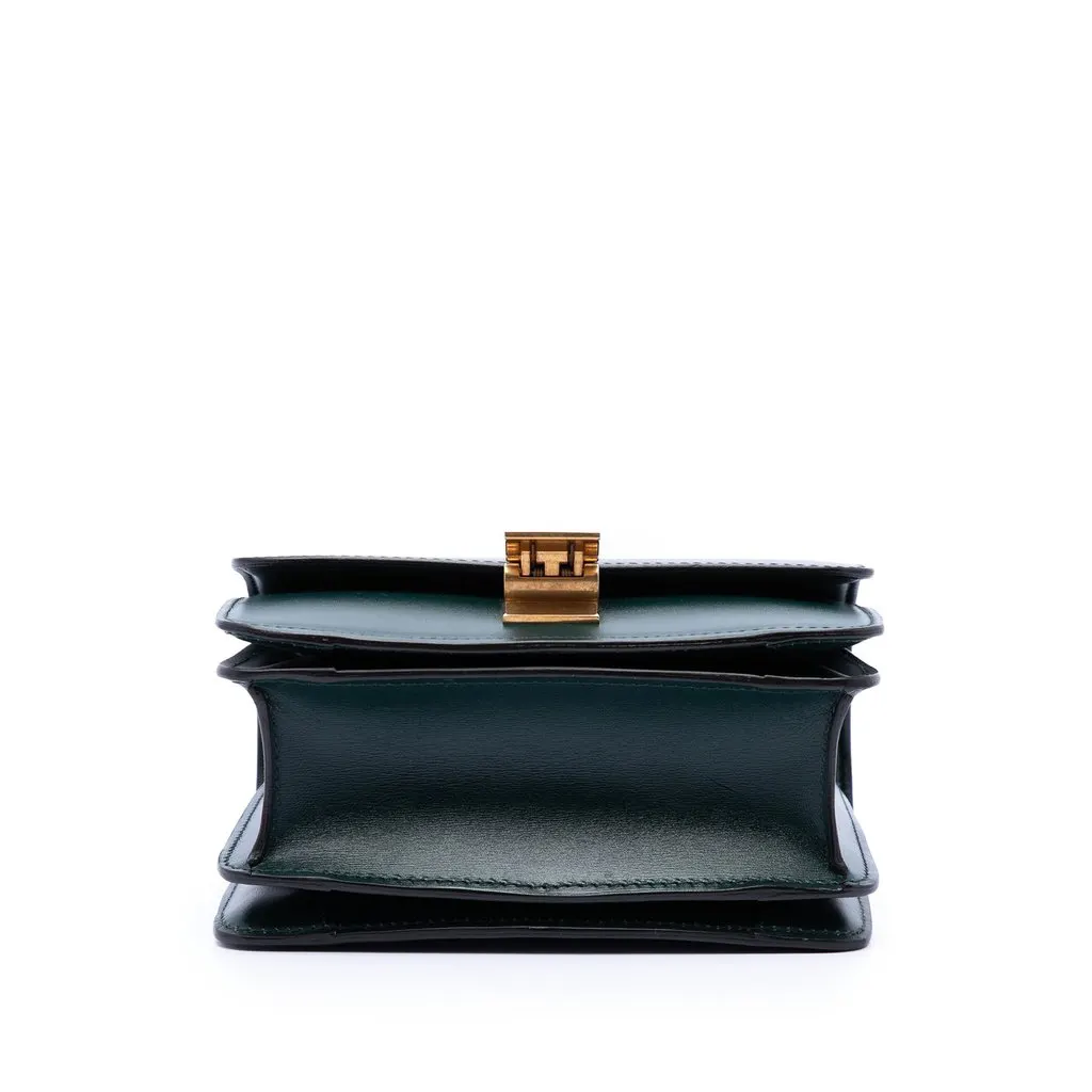 Celine Small Calfskin Classic Box Green Leather Very good - Inside View