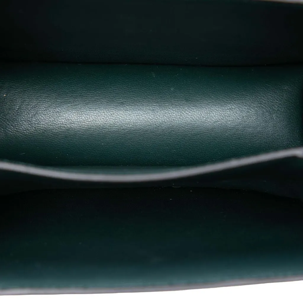Celine Small Calfskin Classic Box Green Leather Very good - Model View