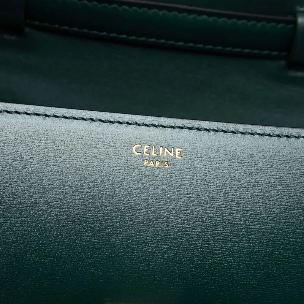 Celine Small Calfskin Classic Box Green Leather Very good - Box View