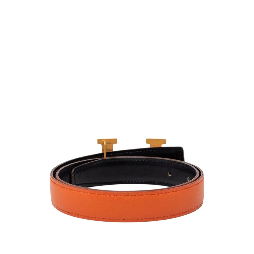 Hermès Box Calf Constance H Reversible Belt Orange Leather Very good - Inside View