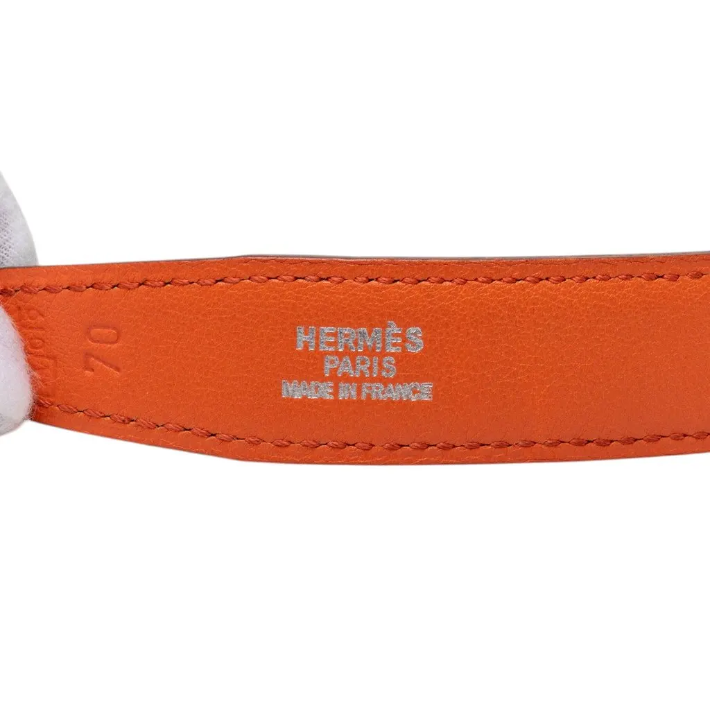 Hermès Box Calf Constance H Reversible Belt Orange Leather Very good - Box View
