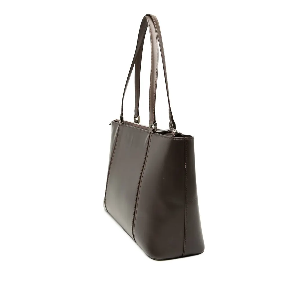 Burberry Leather Tote Brown Leather Very good - Back View