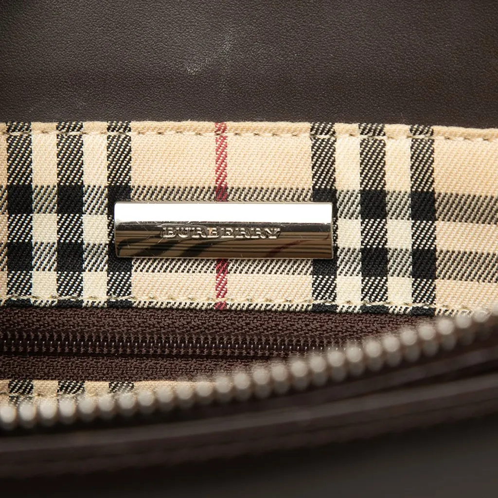 Burberry Leather Tote Brown Leather Very good - Box View