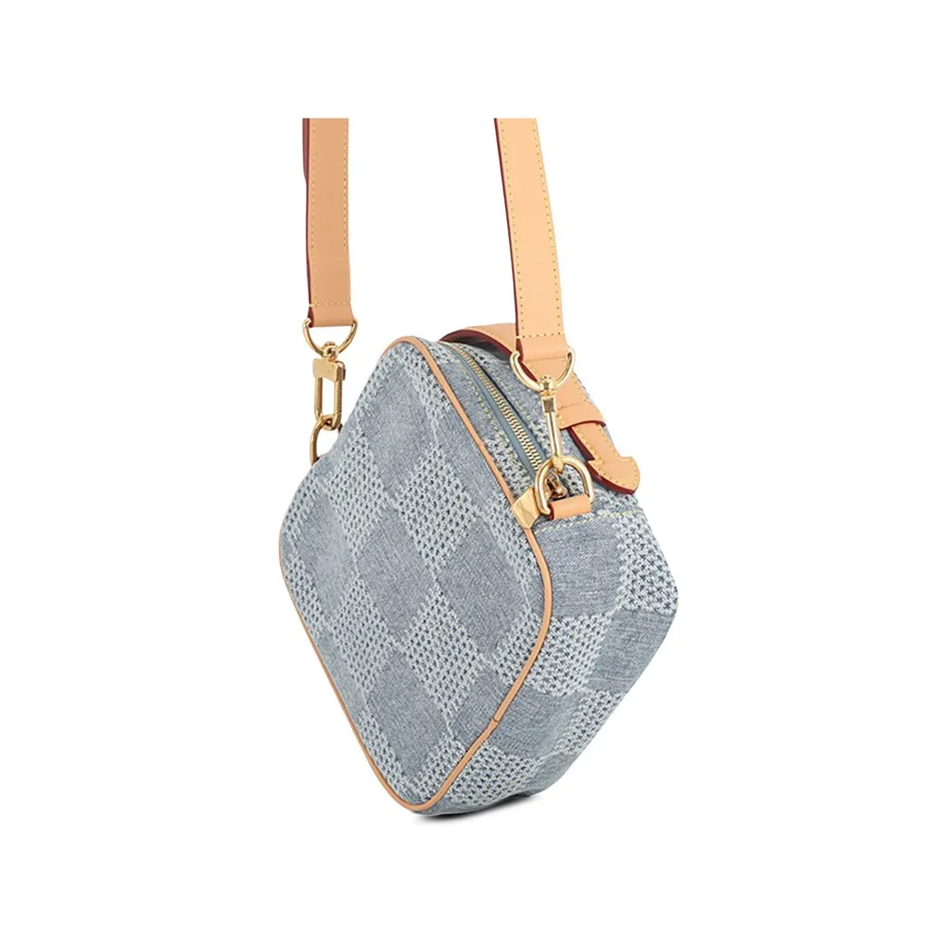Louis Vuitton Damier Denim 3D Chess Messenger Blue Cotton Very good - Back View