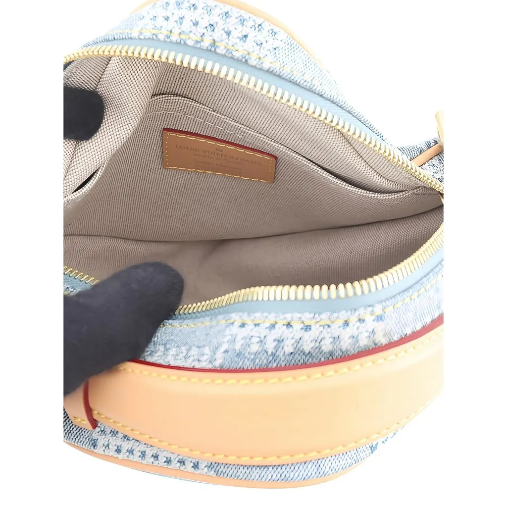 Louis Vuitton Damier Denim 3D Chess Messenger Blue Cotton Very good - Model View